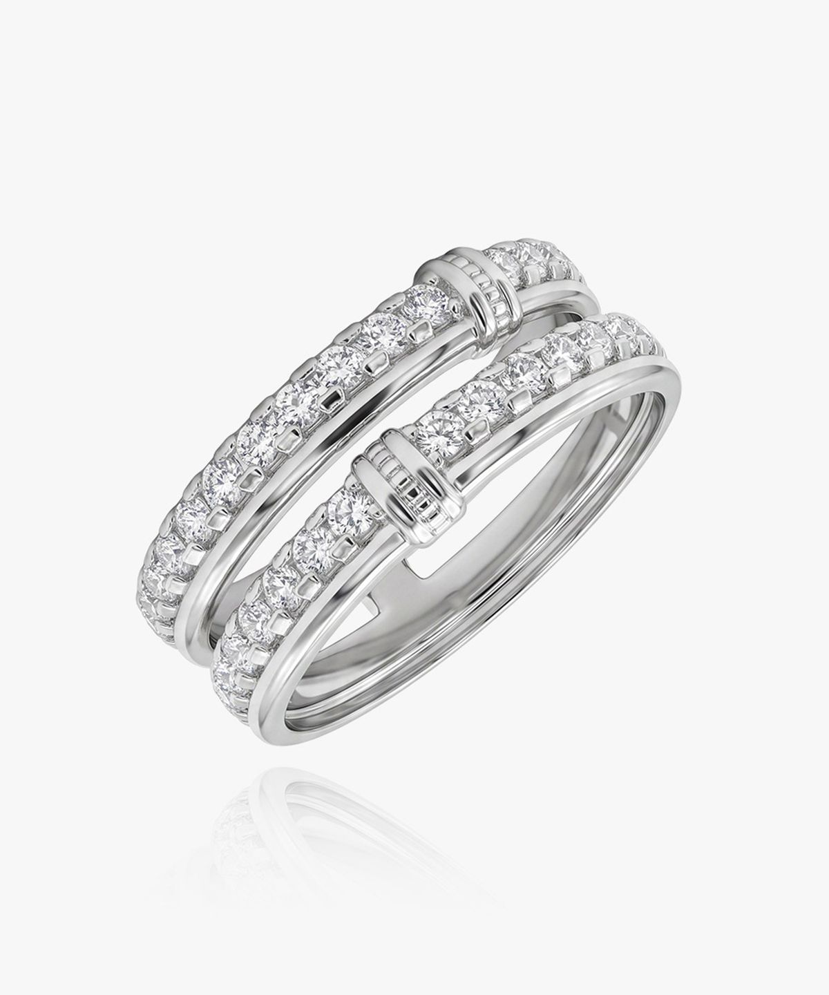 엘렌쥬얼리(HELENE JEWELRY) 실버 Silver 925 투 링 큐빅 라인 미스 링 은 반지