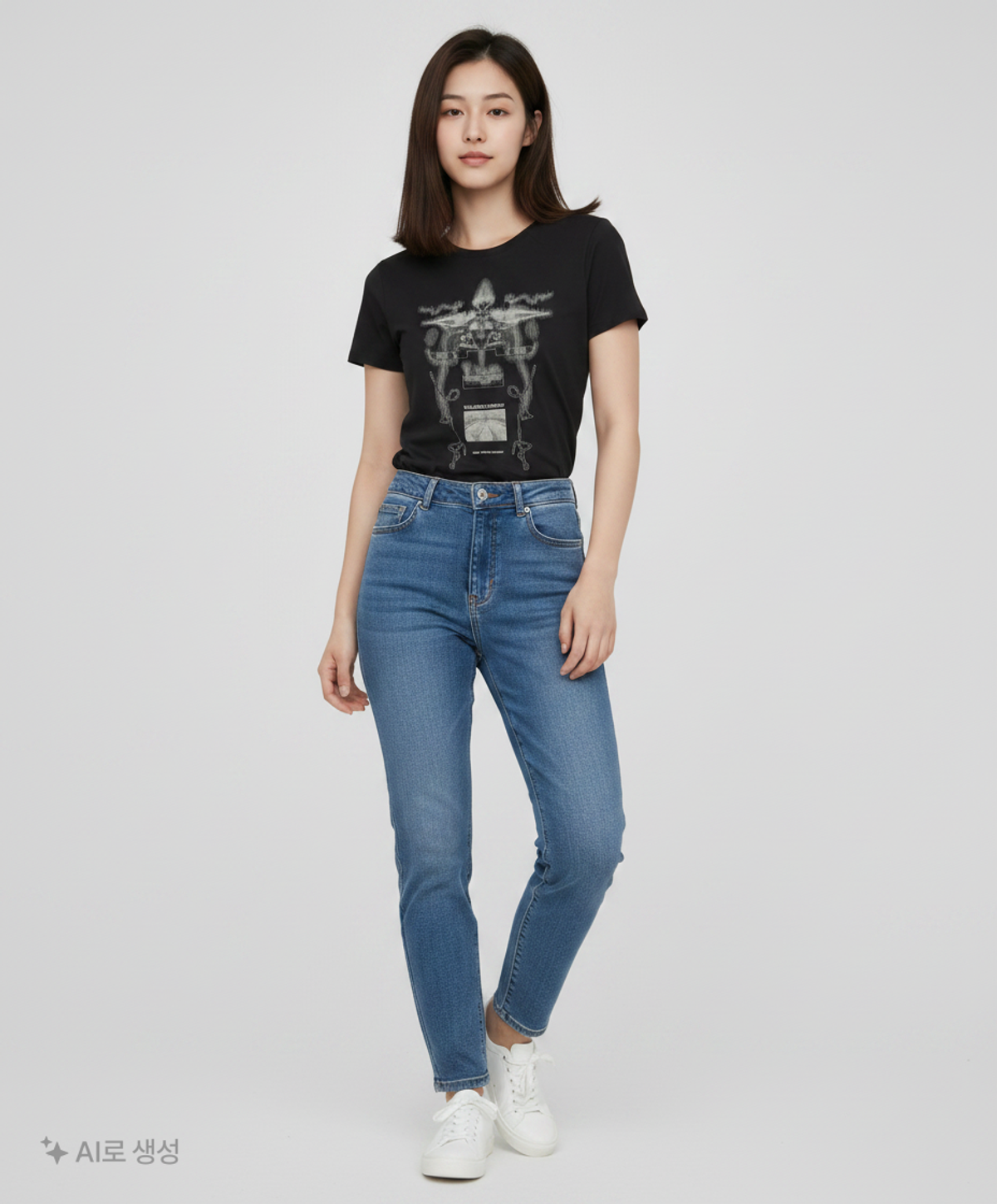 웰빙익스프레스(WELLBEING EXPRESS) Digital Tattoo Tee Renewal Black L