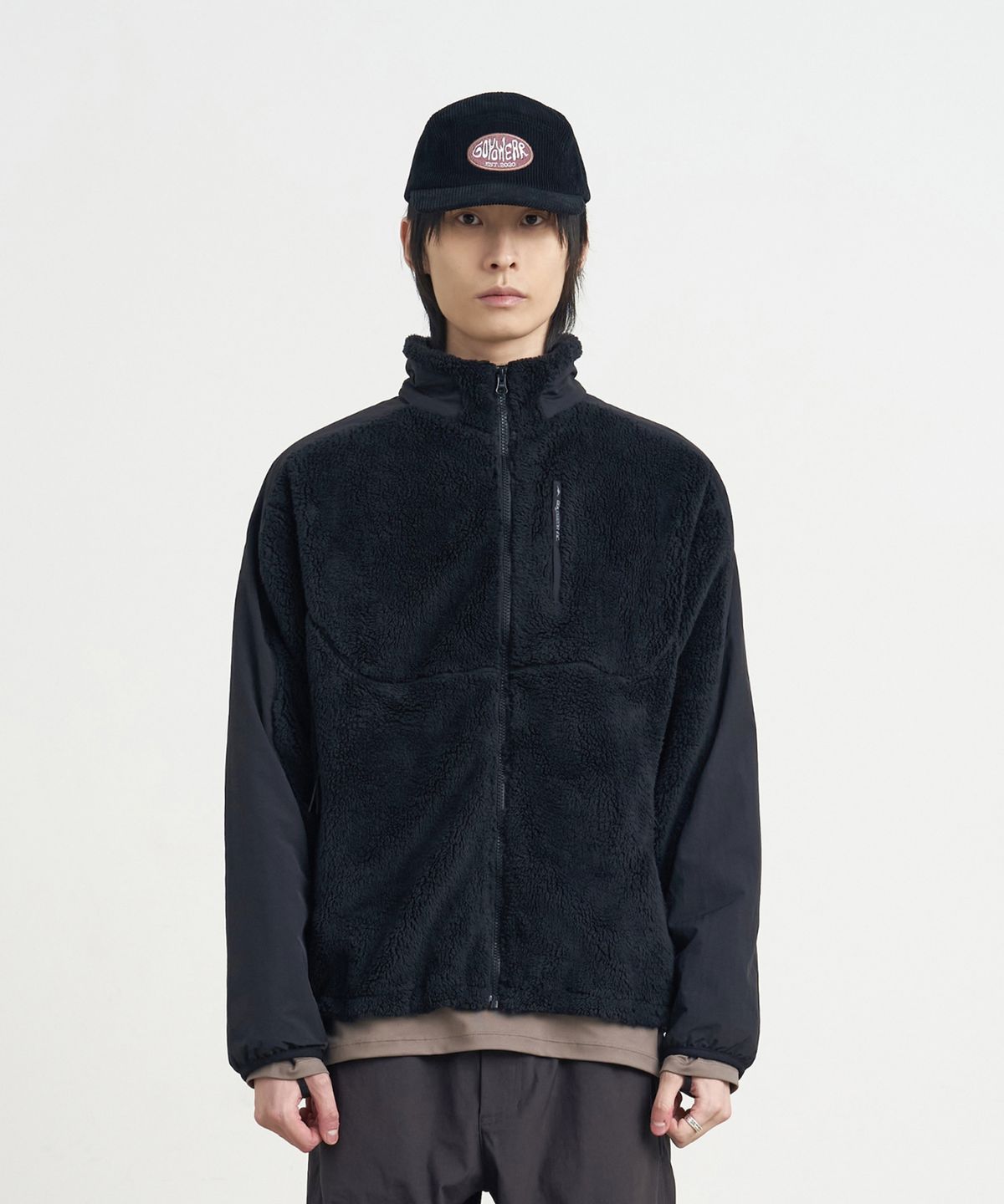 고요웨어(GOYOWEAR) 나일론 쉬어 플리스 자켓 (블랙)