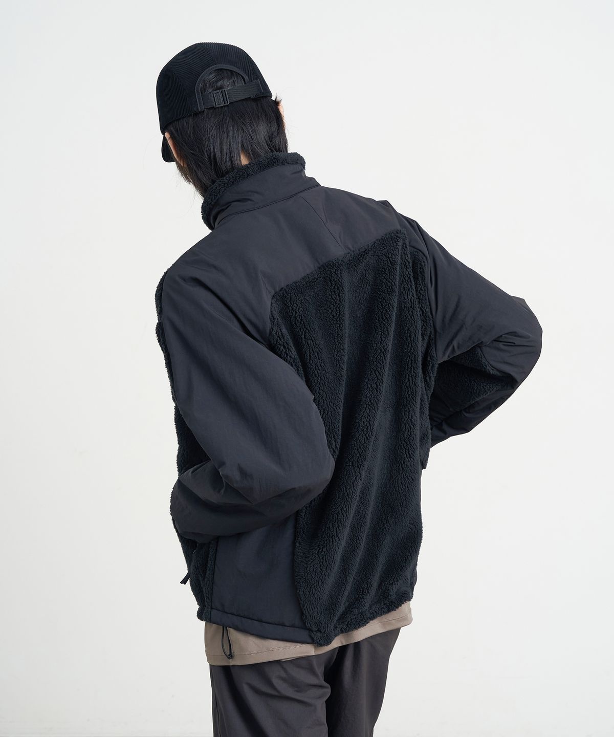 고요웨어(GOYOWEAR) 나일론 쉬어 플리스 자켓 (블랙)
