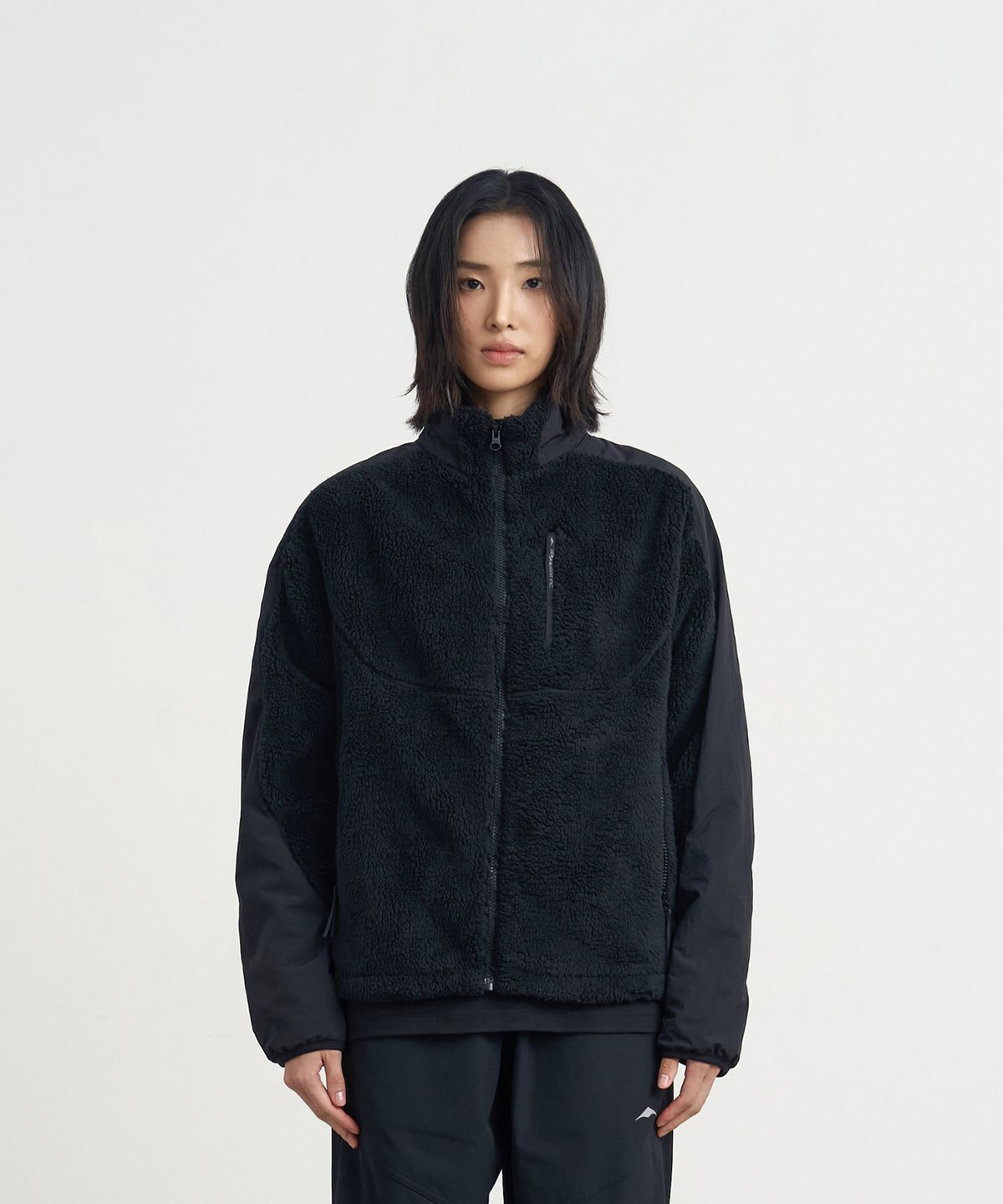 고요웨어(GOYOWEAR) 나일론 쉬어 플리스 자켓 (블랙)