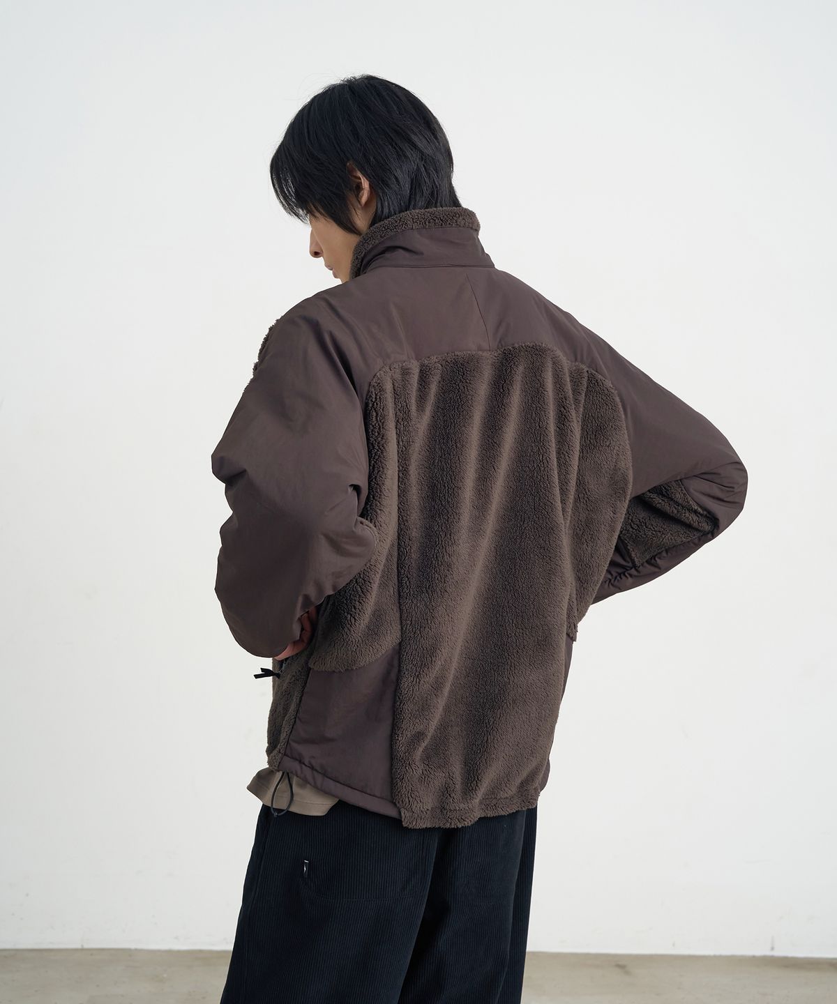 고요웨어(GOYOWEAR) 나일론 쉬어 플리스 자켓 (브라운 그레이)