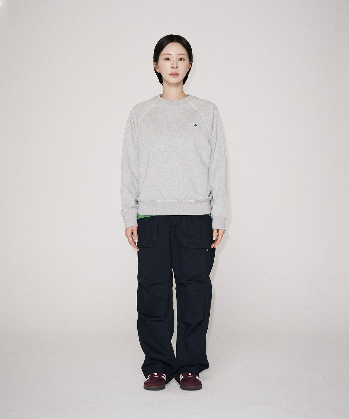유니버스 가먼트(UNIVERSE GARMENT) 데일리 오버핏 맨투맨_MELANGE GREY