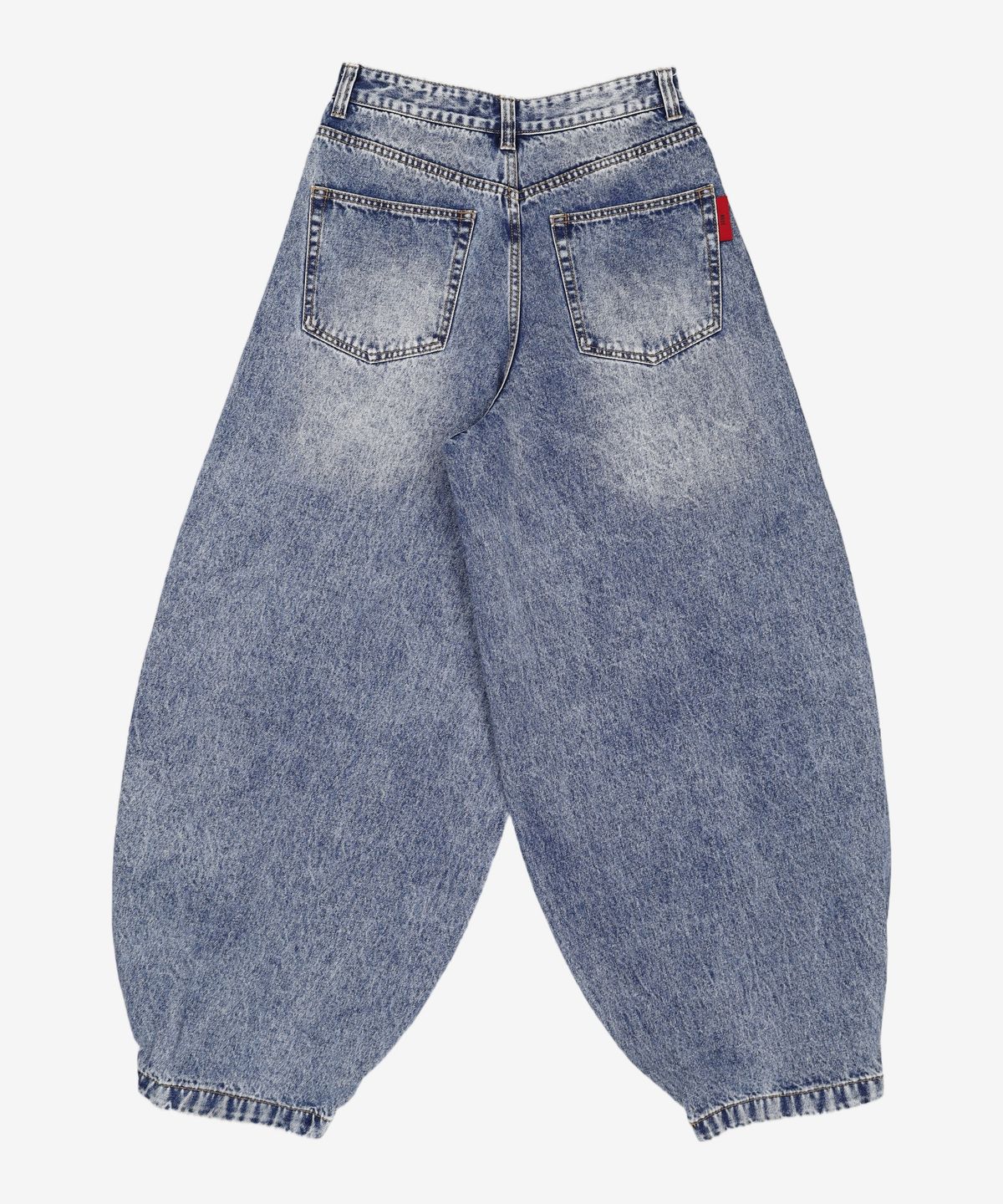 기철(KICHUL) BALLOON FIT DENIM PANTS (INDIGO GREEN WASHED) XS