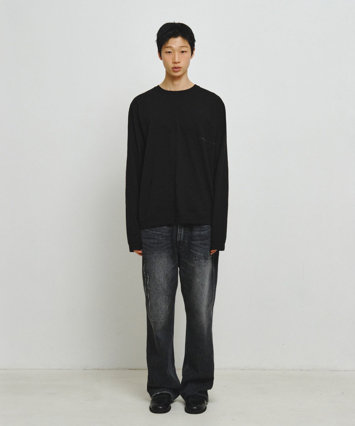 엔도어(ENDOOR) Finger Hole Stitch Long Sleeve (Black)
