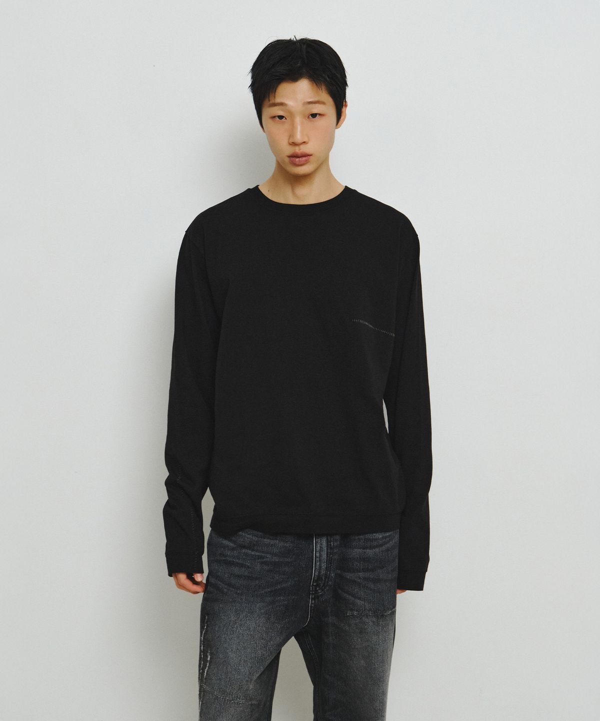 엔도어(ENDOOR) Finger Hole Stitch Long Sleeve (Black)