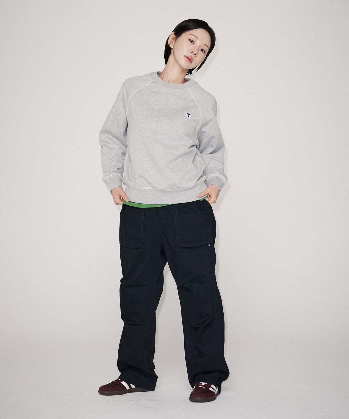 유니버스 가먼트(UNIVERSE GARMENT) 워시드 와이드 퍼티그 팬츠_NAVY