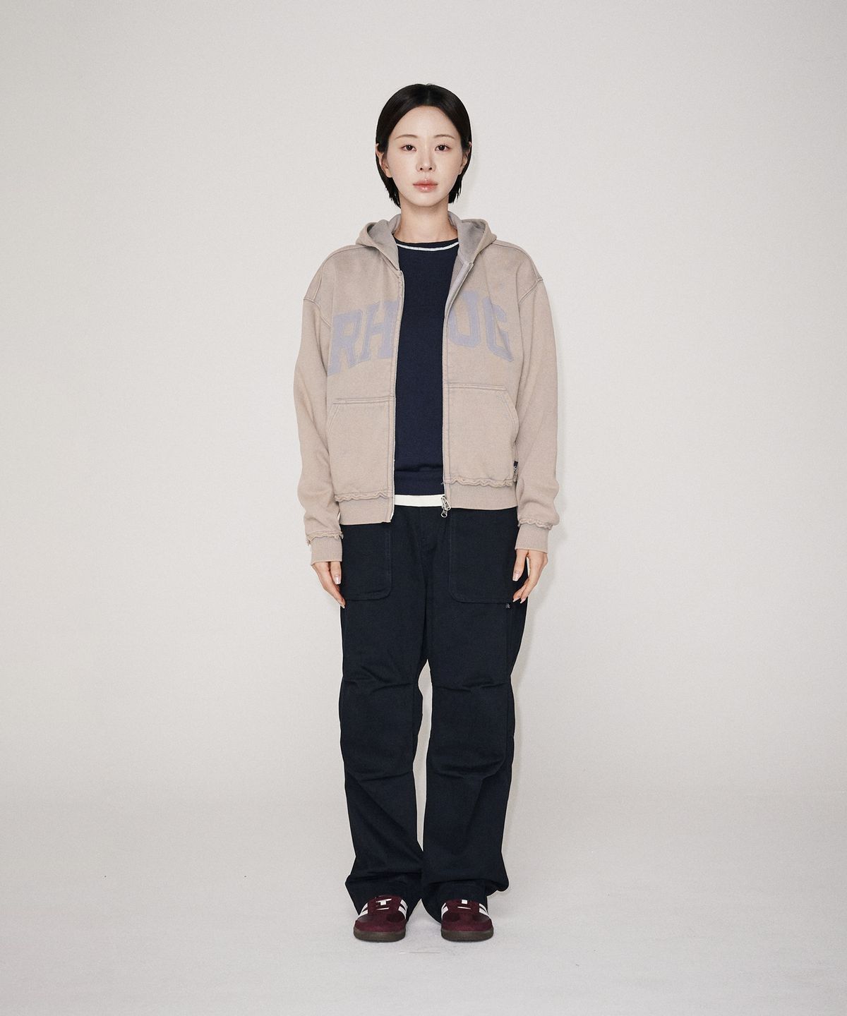 유니버스 가먼트(UNIVERSE GARMENT) 워시드 빈티지 후드 집업_GREY