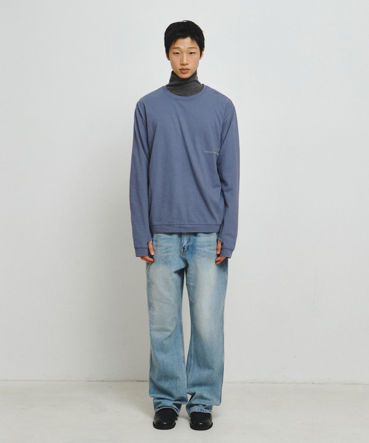 엔도어(ENDOOR) Finger Hole Stitch Long Sleeve (Steel Blue)