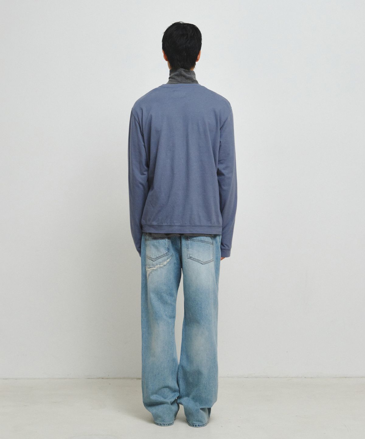 엔도어(ENDOOR) Finger Hole Stitch Long Sleeve (Steel Blue)