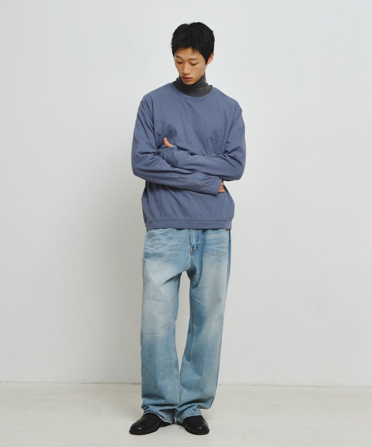 엔도어(ENDOOR) Finger Hole Stitch Long Sleeve (Steel Blue)