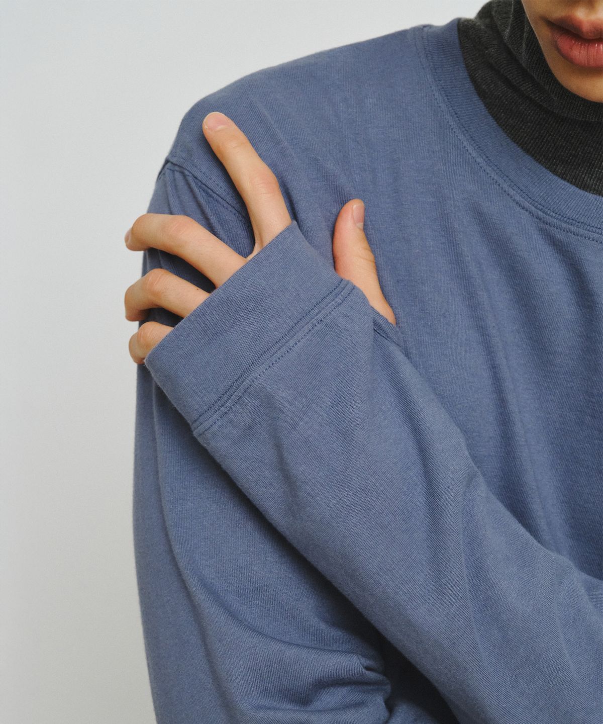 엔도어(ENDOOR) Finger Hole Stitch Long Sleeve (Steel Blue)