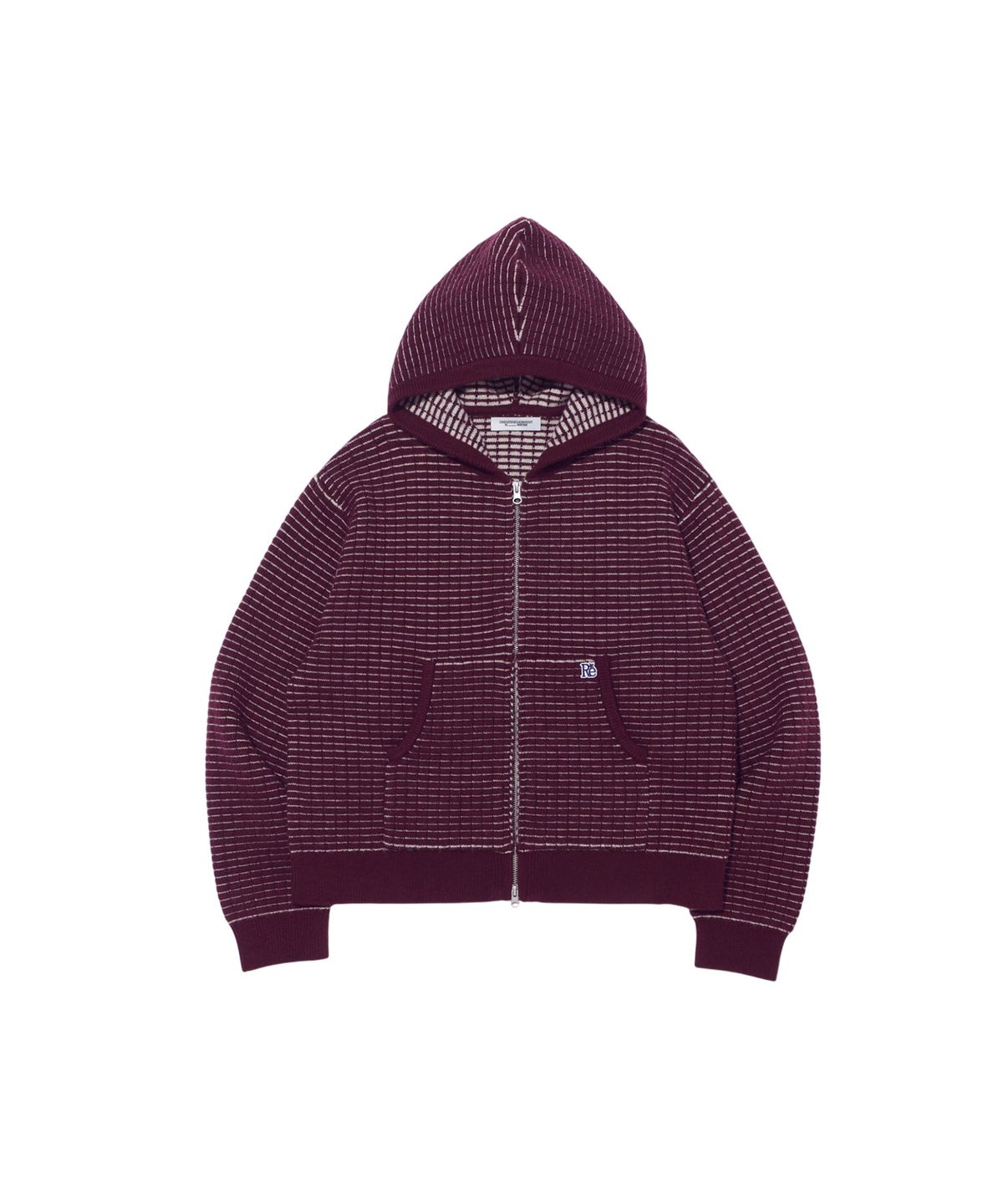 유니버스 가먼트(UNIVERSE GARMENT) 투웨이 후드 니트 집업_BURGUNDY