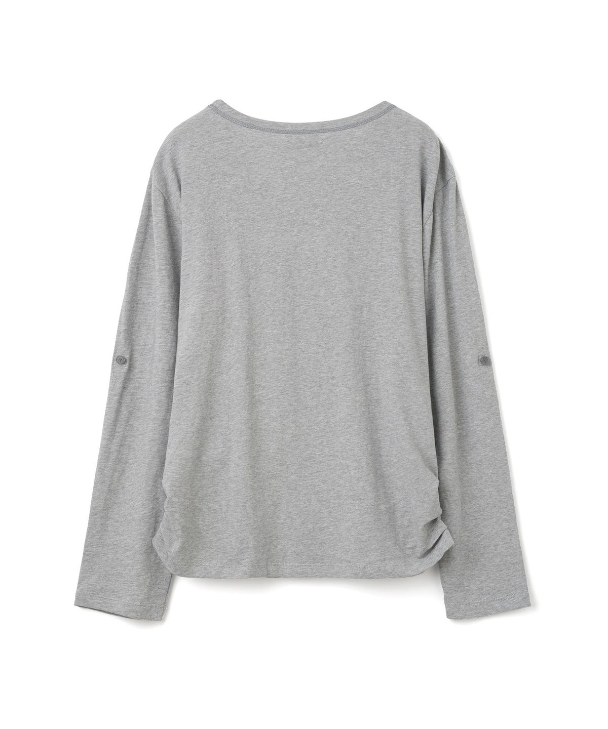 밀로 우먼(MILLO WOMEN) 버튼 랩 티셔츠 [멜란지 그레이]