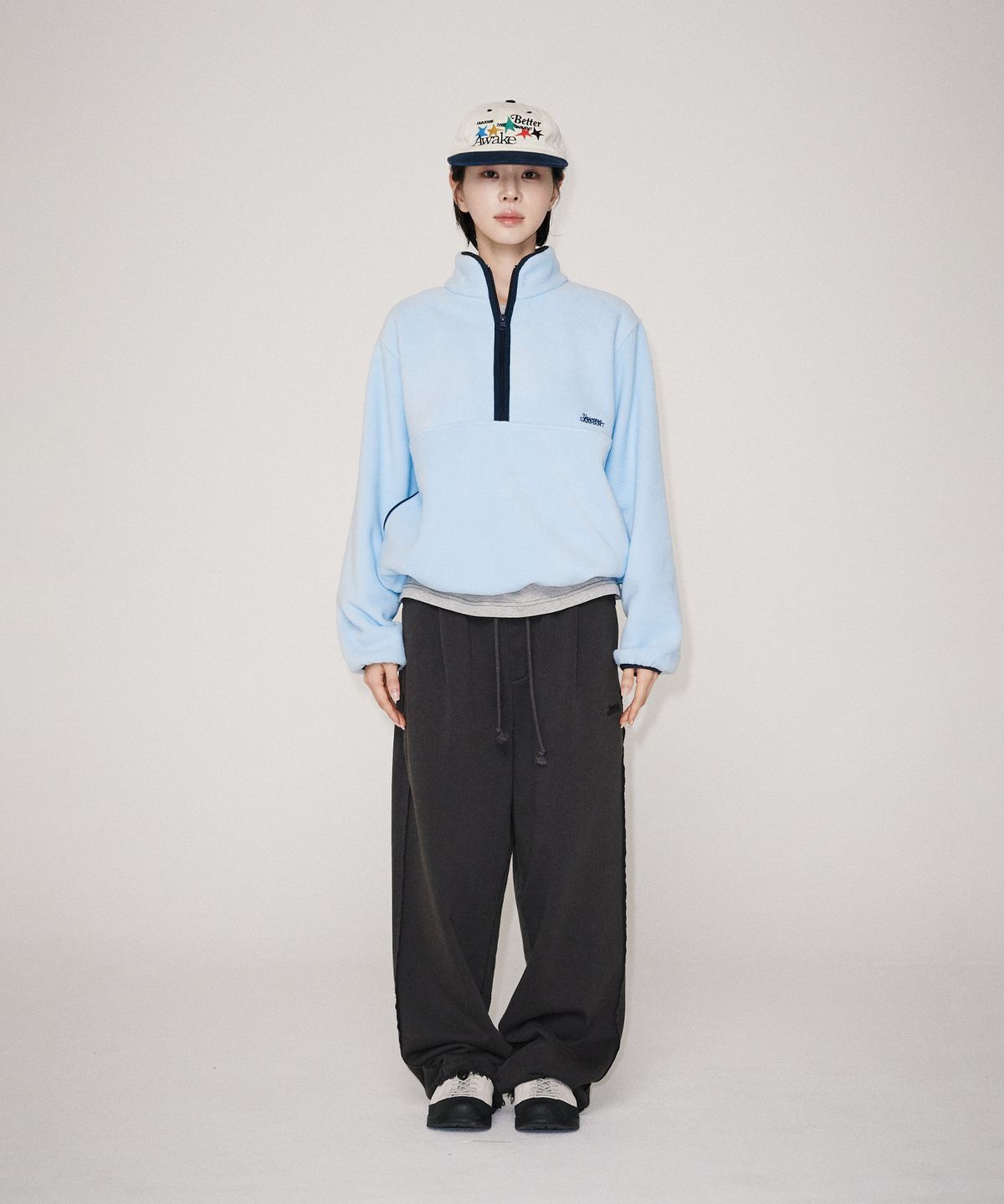 유니버스 가먼트(UNIVERSE GARMENT) HTG 플리스 하프 집업_BLUE