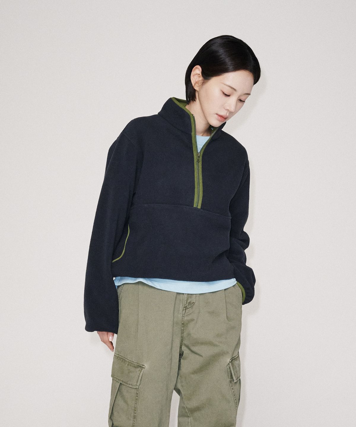 유니버스 가먼트(UNIVERSE GARMENT) HTG 플리스 하프 집업_NAVY