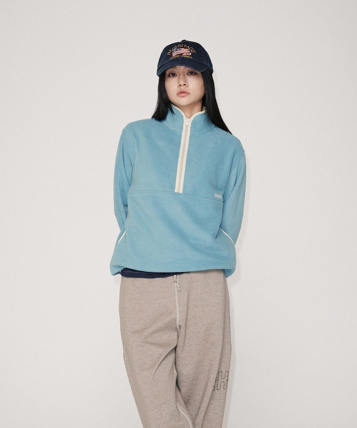 유니버스 가먼트(UNIVERSE GARMENT) HTG 플리스 하프 집업_MINT