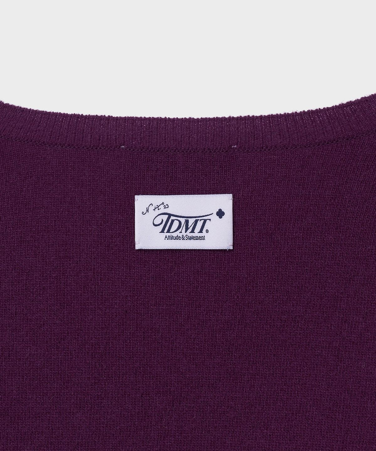 튜드먼트(TTUDEMENT) ESSENTIAL WOOL V-NECK KNIT_GRAPE