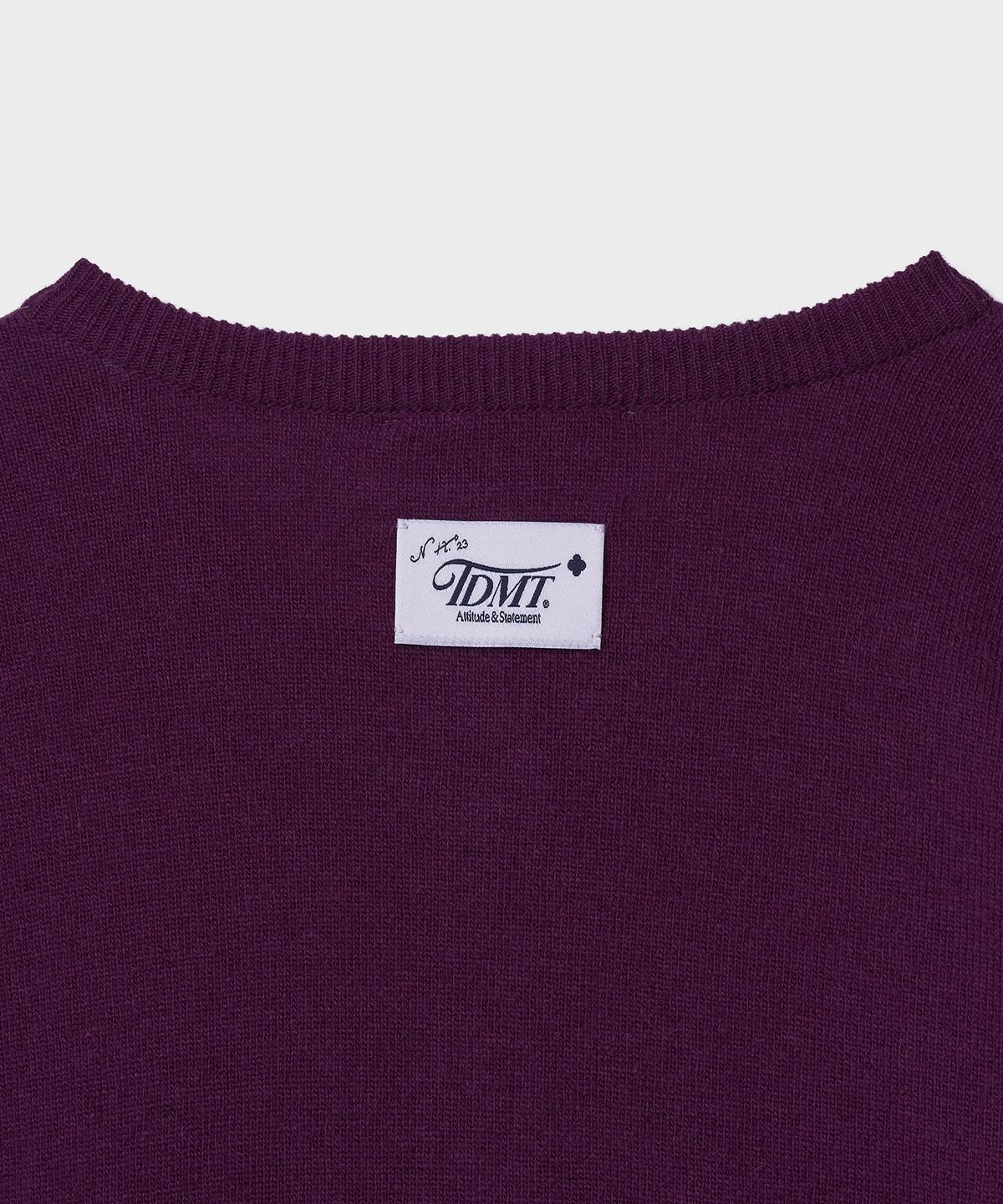 튜드먼트(TTUDEMENT) ESSENTIAL WOOL HENLEY NECK KNIT_GRAPE