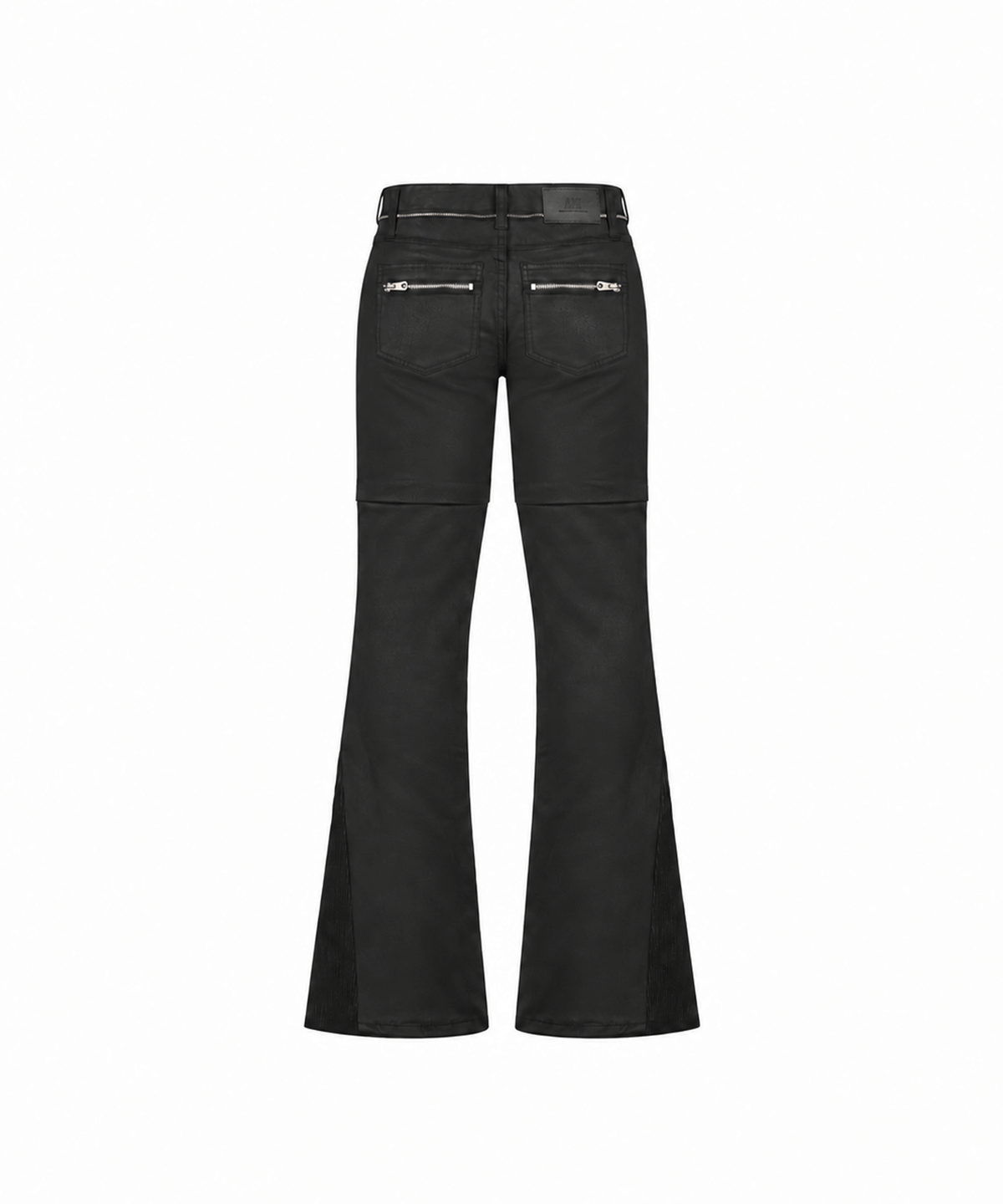 어니브(ANIV) WAXED TWO-WAY BOOTCUT PANTS BLACK