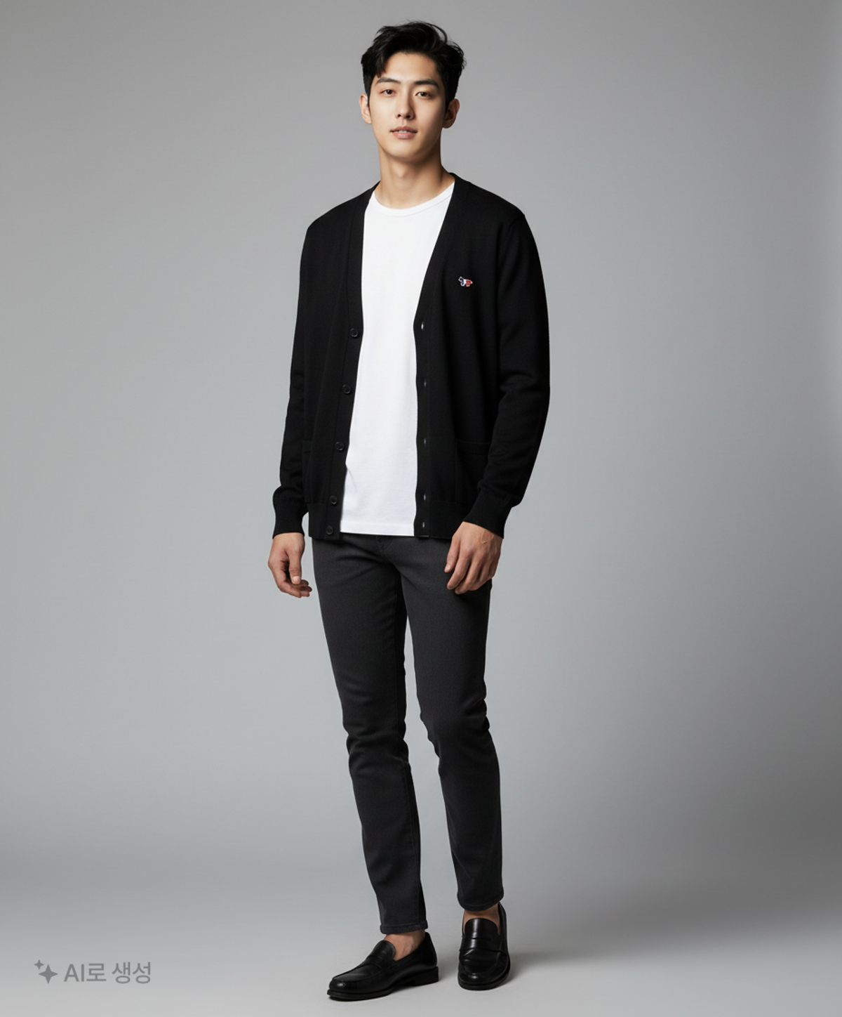 메종 키츠네(MAISON KITSUNE) 트리컬러 폭스 가디건 FU00501KT1036 P480 NAVY L