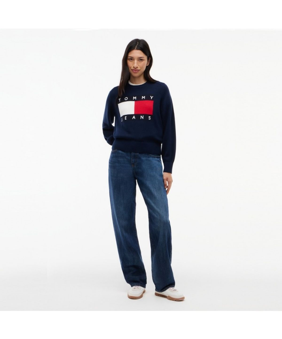 타미진스(TOMMY JEANS) 크루넥 플래그 스웨터 (T32G7KTO20TWT1C1G)