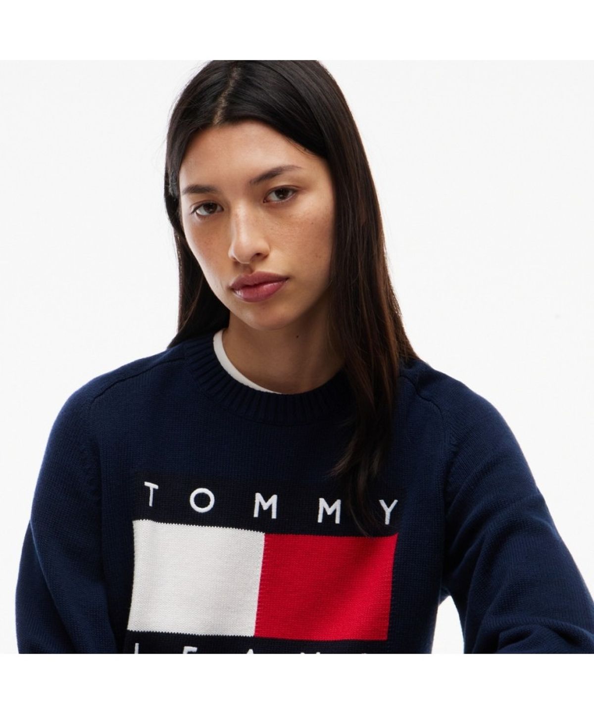 타미진스(TOMMY JEANS) 크루넥 플래그 스웨터 (T32G7KTO20TWT1C1G)