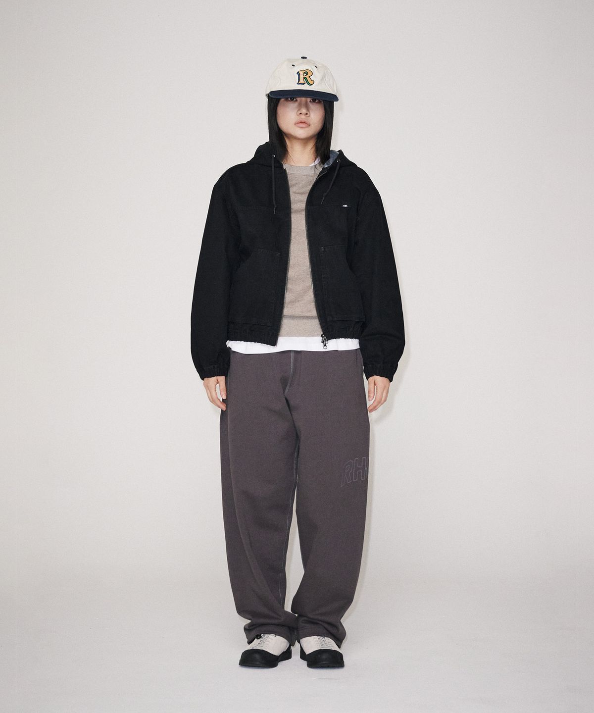 유니버스 가먼트(UNIVERSE GARMENT) 워시드 후드 워크 자켓_CHARCOAL