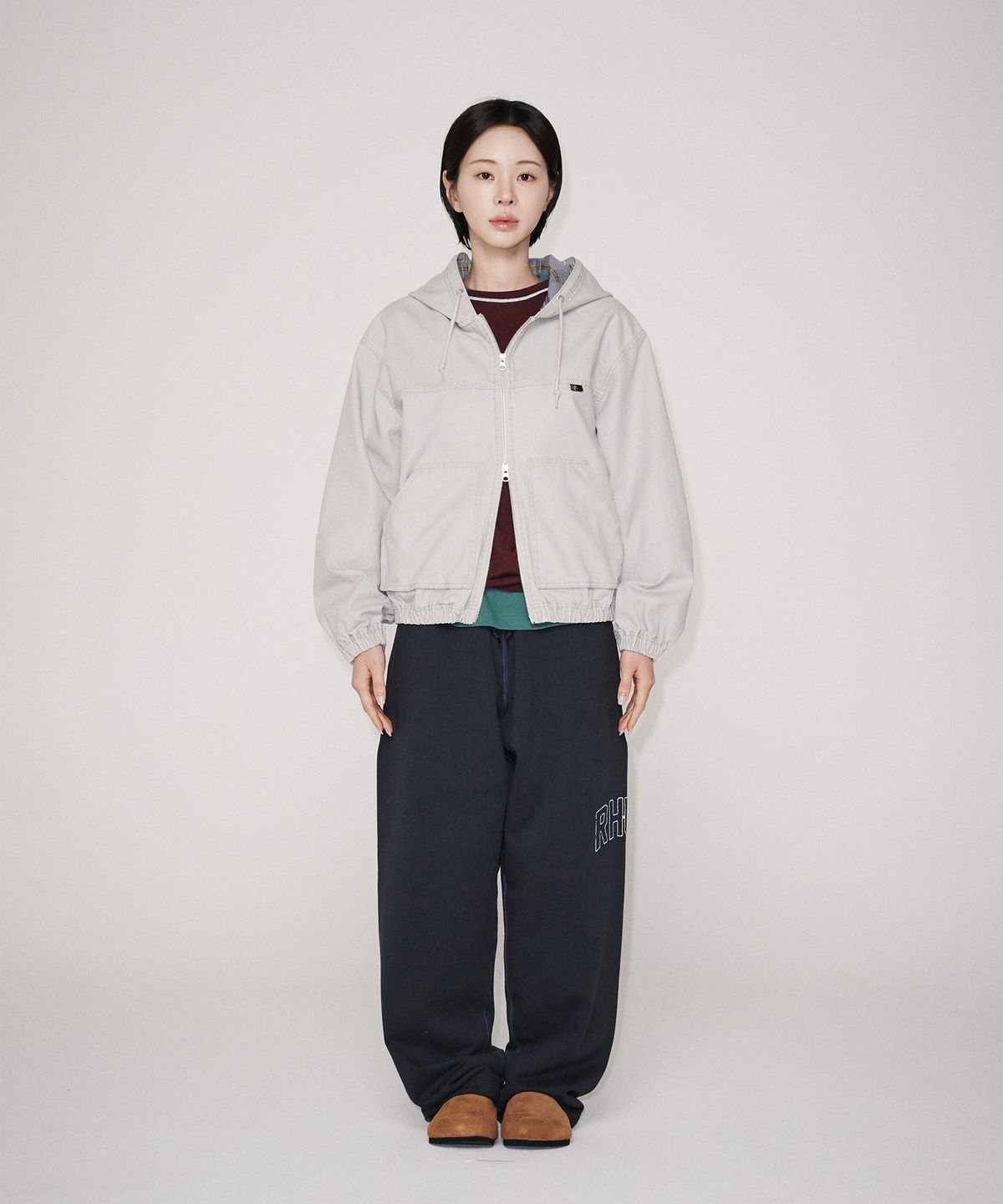 유니버스 가먼트(UNIVERSE GARMENT) 워시드 후드 워크 자켓_GREY