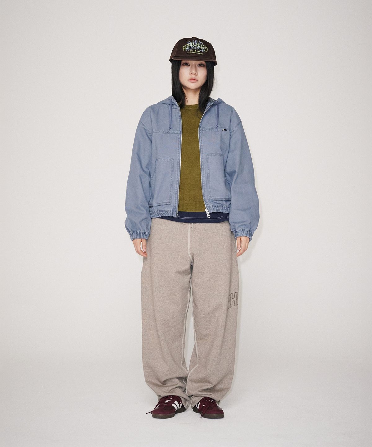 유니버스 가먼트(UNIVERSE GARMENT) 워시드 후드 워크 자켓_BLUE