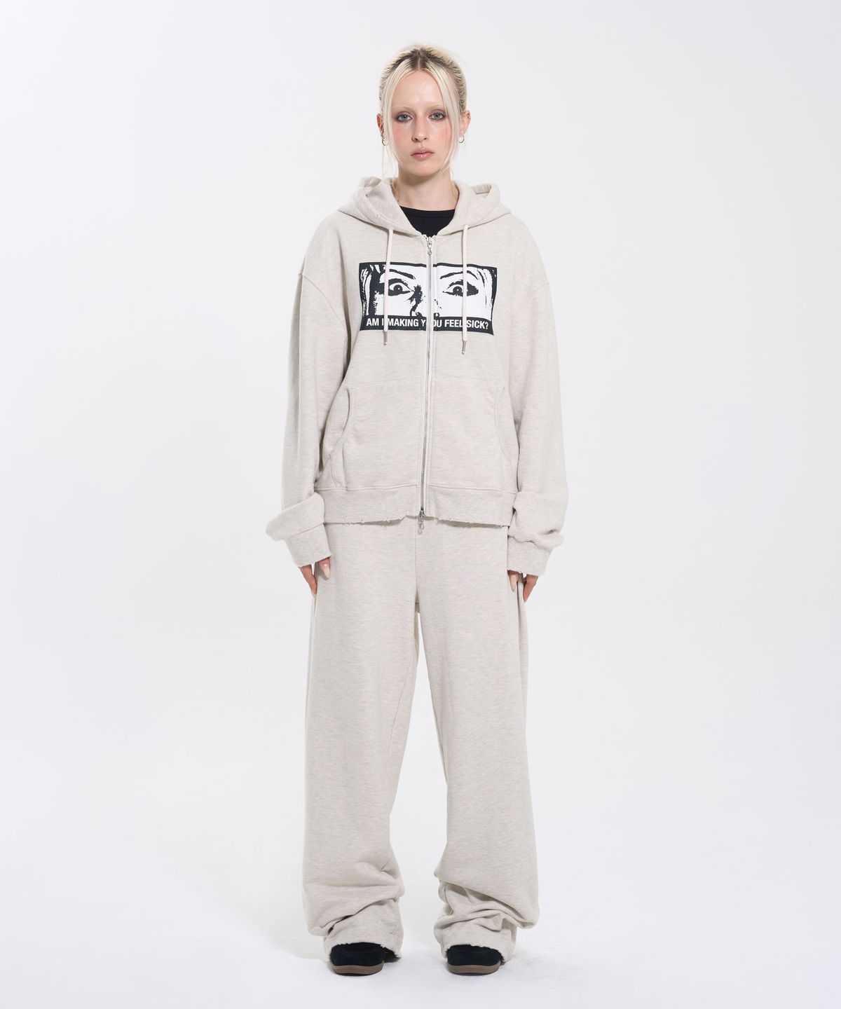 필프(PEALP) DISTRESSED WASHED SWEATPANTS 70 (OATMEAL)