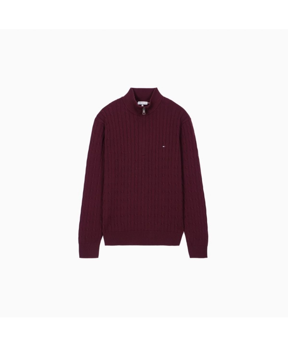 타미힐피거(TOMMY HILFIGER) 클래식 코튼 케이블 모크넥 하프 집업 (T12G7KPO130MT1VLP)