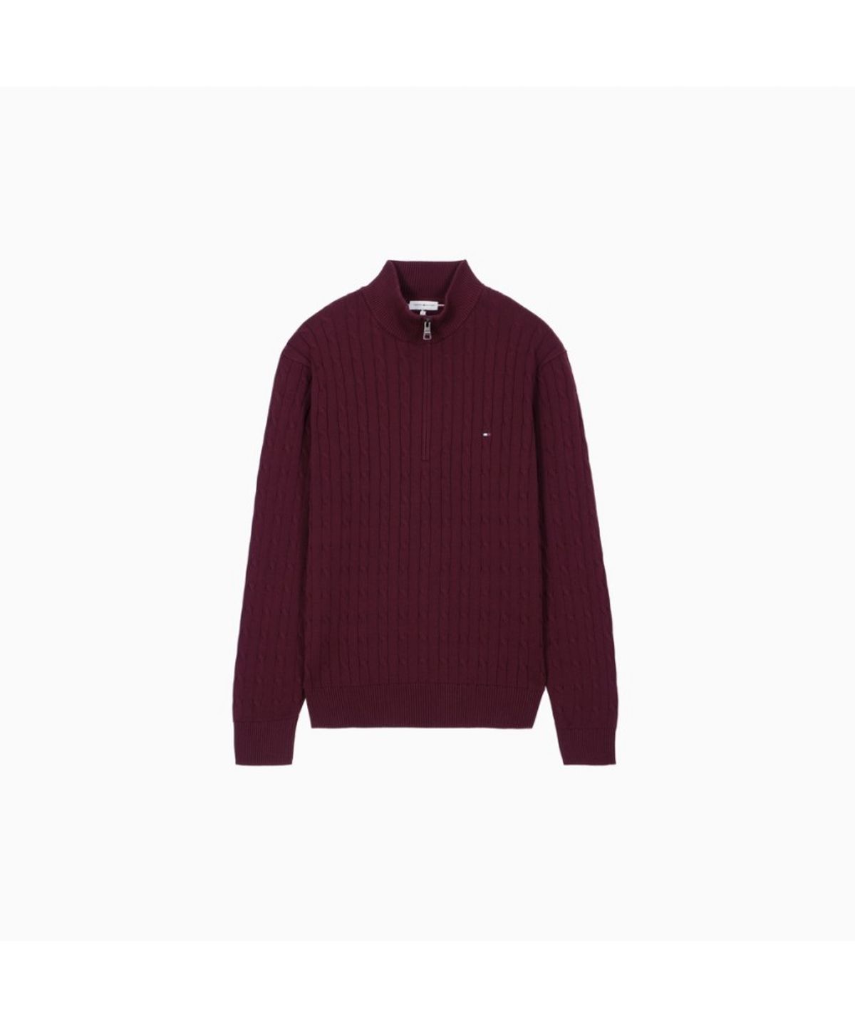 타미힐피거(TOMMY HILFIGER) 클래식 코튼 케이블 모크넥 하프 집업 (T12G7KPO130MT1VLP)