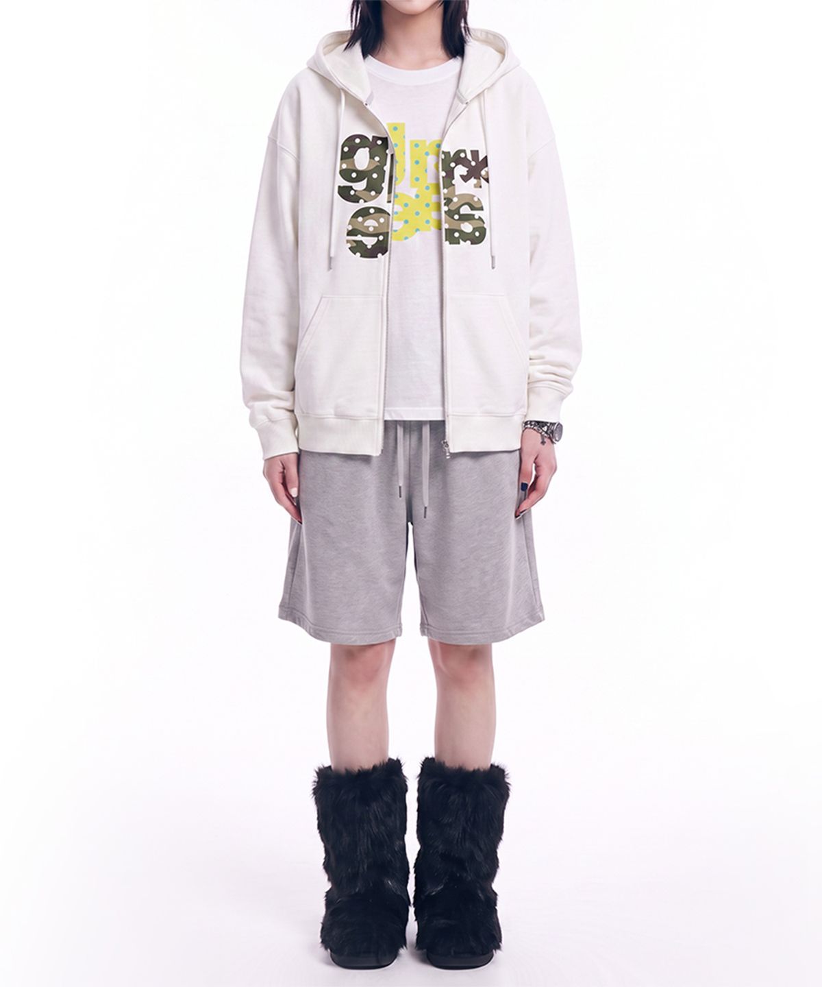 그레이버(GRAVER) [UNISEX]GRAE-S CAMO_후드집업_White