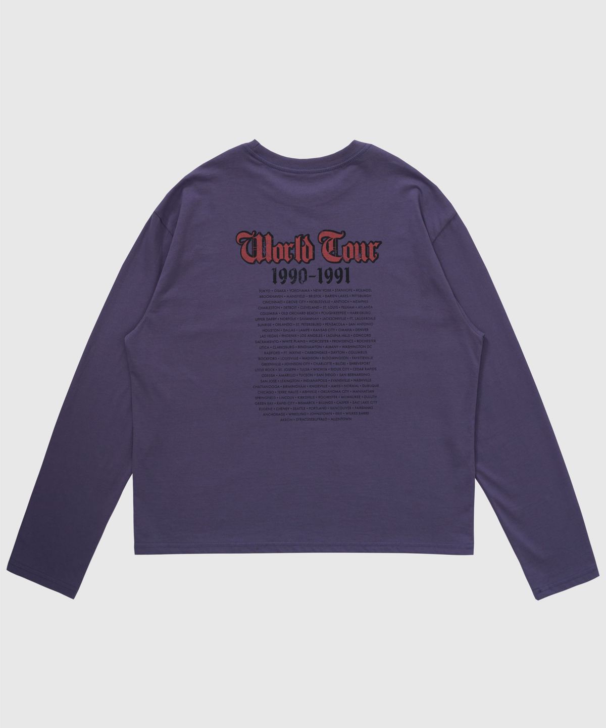필프(PEALP) VINTAGE TOUR GRAPHIC L/S T-SHIRT 68 (PURPLE)