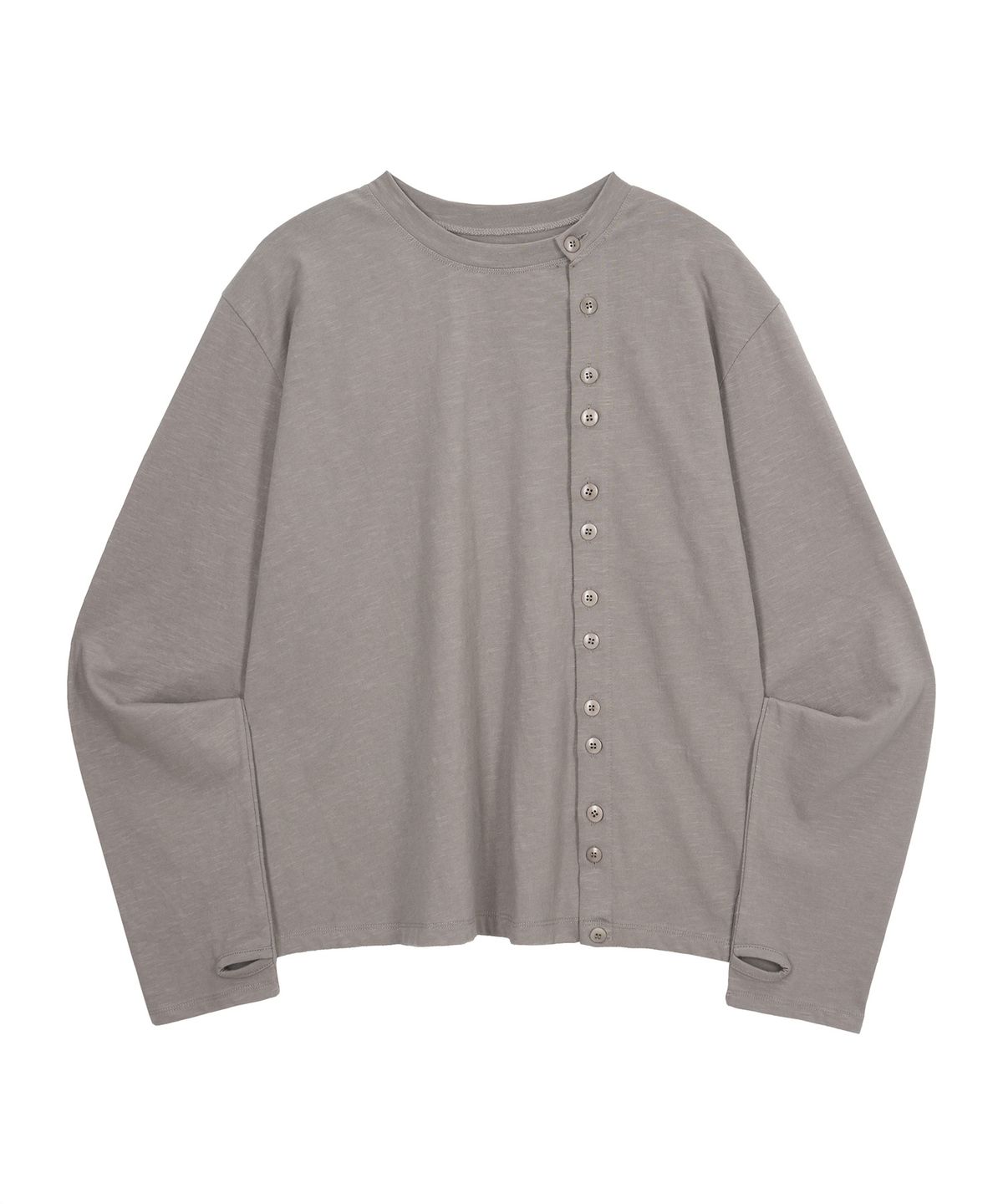 엔도어(ENDOOR) Offset Placket Long Sleeve (Mushroom)