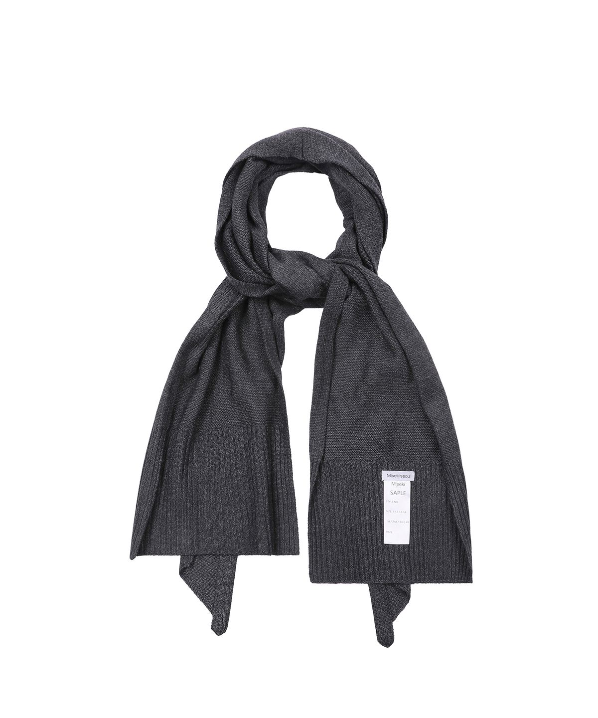 미세키서울(MISEKI SEOUL) Two tie detail muffler CHARCOAL