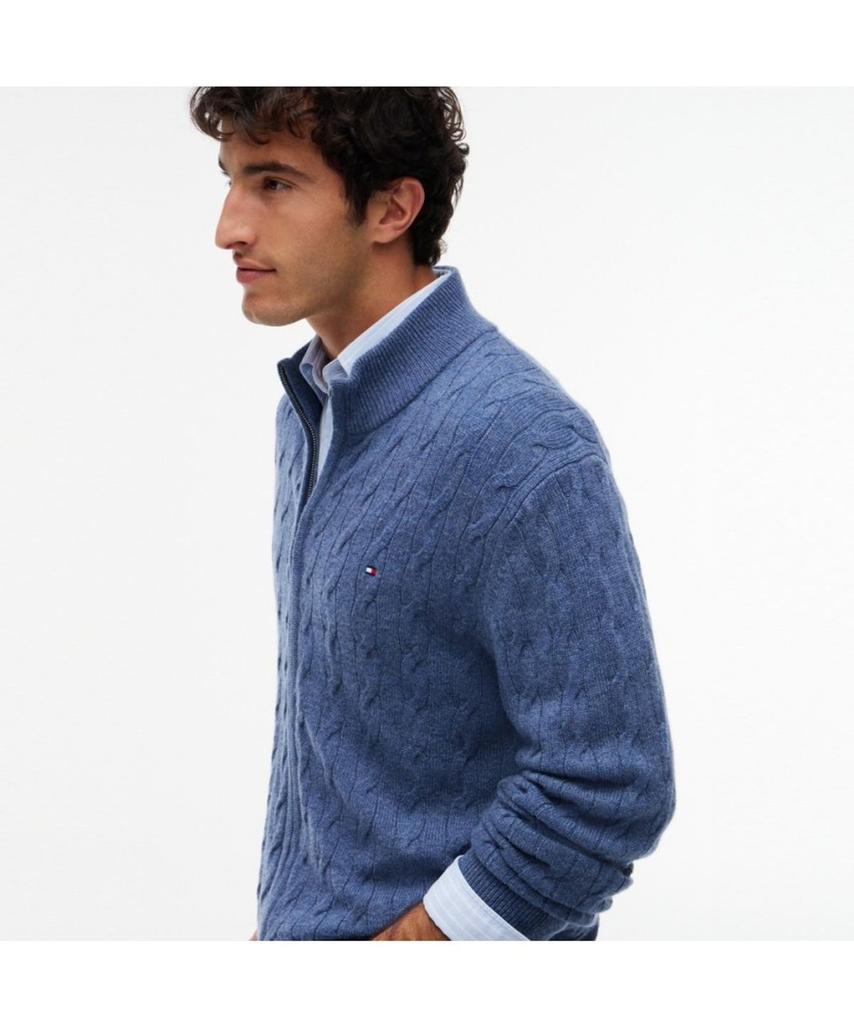 타미힐피거(TOMMY HILFIGER) 램스울 케이블 집업 가디건 (T12G7KCD220MT1D10)