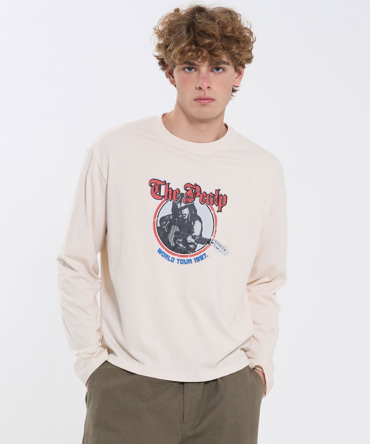 필프(PEALP) VINTAGE TOUR GRAPHIC L/S T-SHIRT 68 (CREAM)