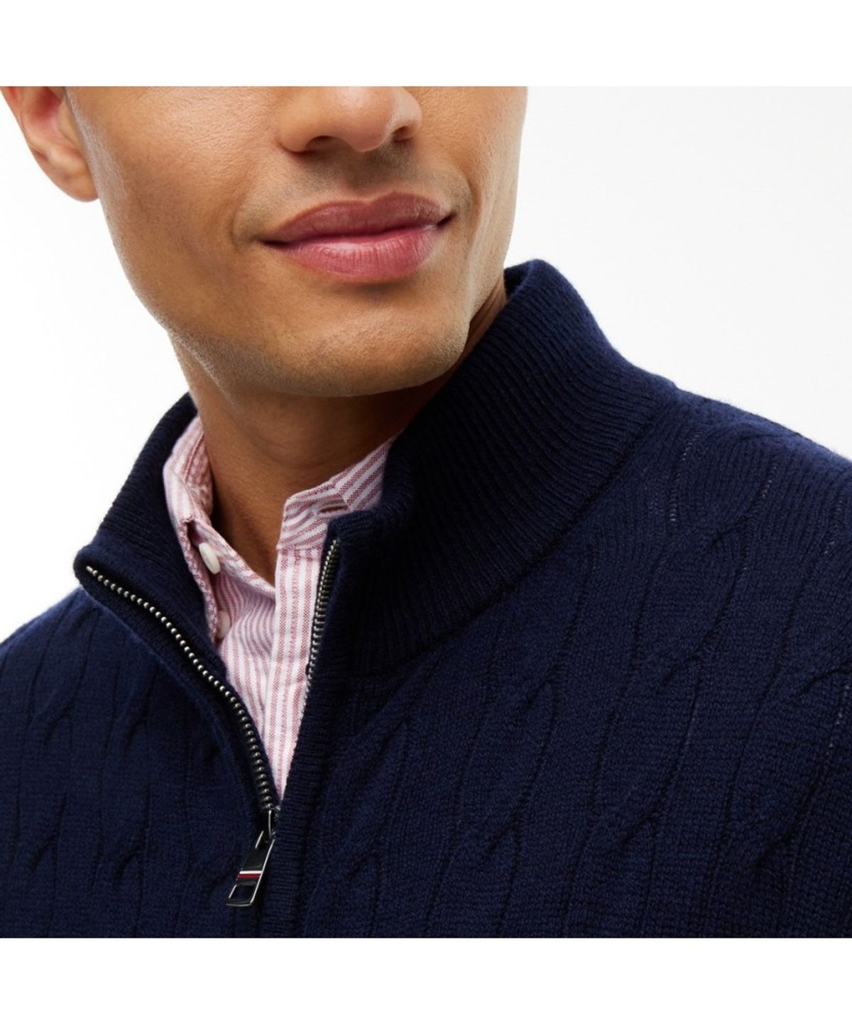 타미힐피거(TOMMY HILFIGER) 램스울 케이블 집업 가디건 (T12G7KCD220MT1DW5)