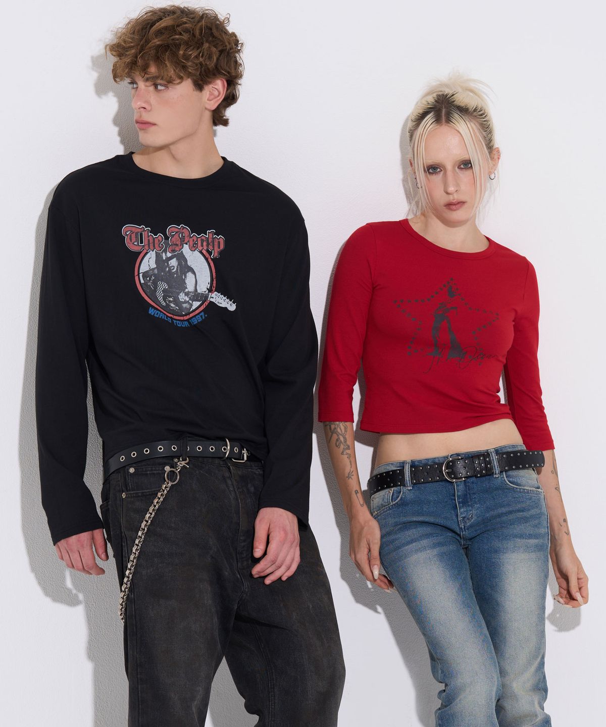 필프(PEALP) VINTAGE TOUR GRAPHIC L/S T-SHIRT 68 (BLACK)