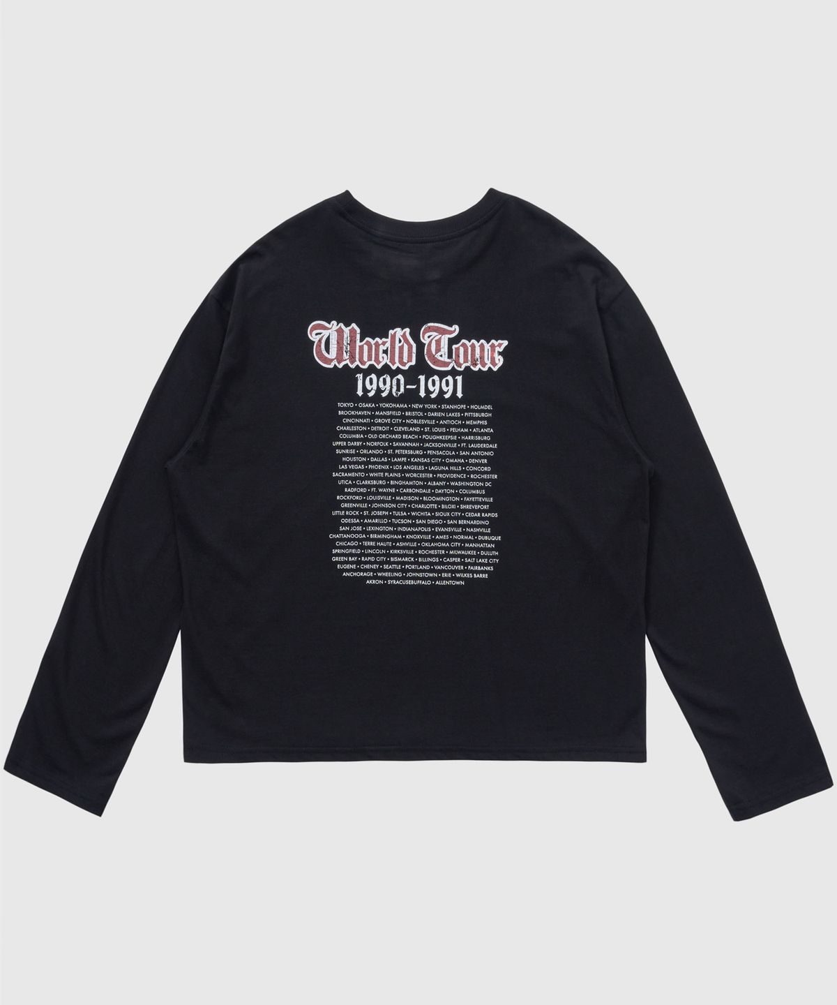 필프(PEALP) VINTAGE TOUR GRAPHIC L/S T-SHIRT 68 (BLACK)