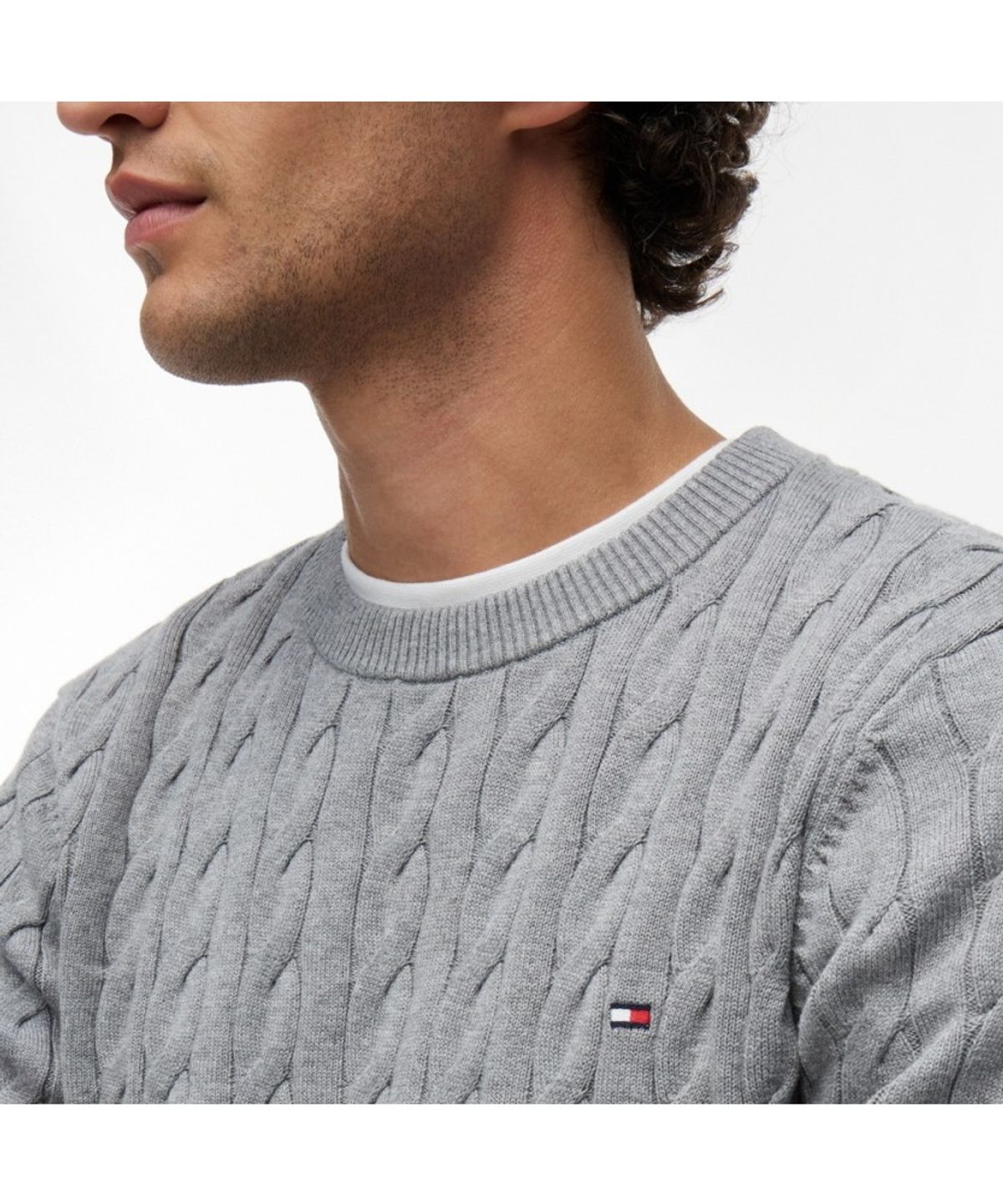 타미힐피거(TOMMY HILFIGER) 클래식 코튼 케이블 크루넥 스웨터 (T12G7KPO100MT1P91)