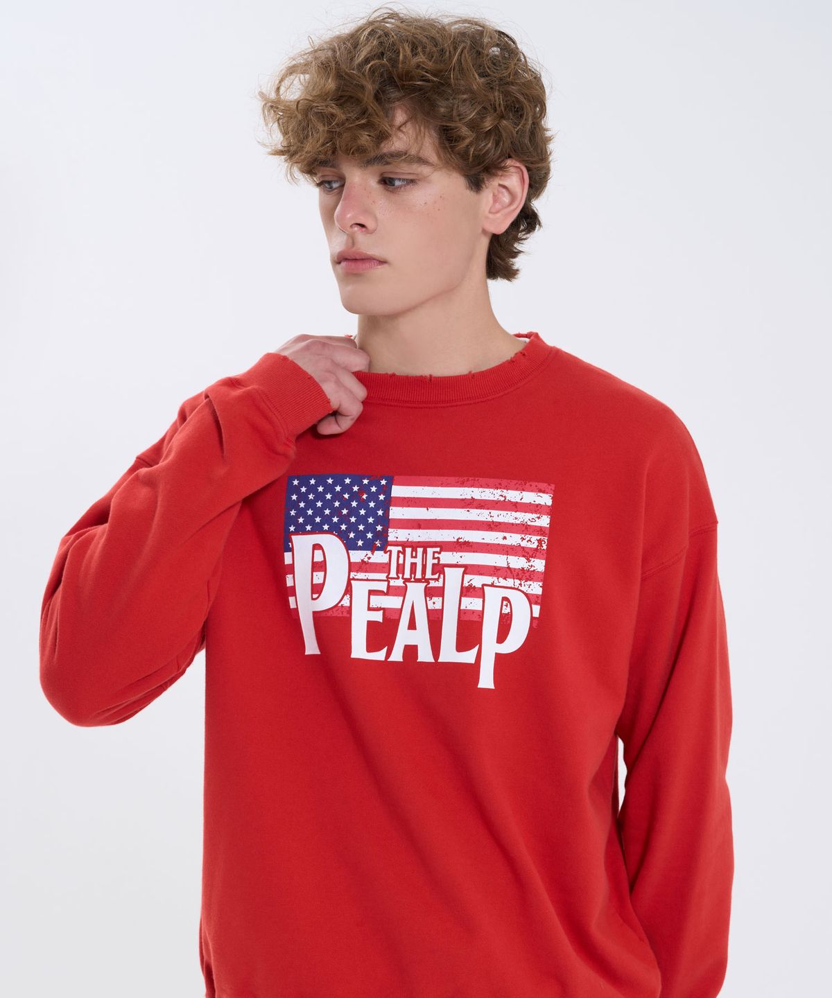 필프(PEALP) VINTAGE FLAG SWEATSHIRT 67 (RED)
