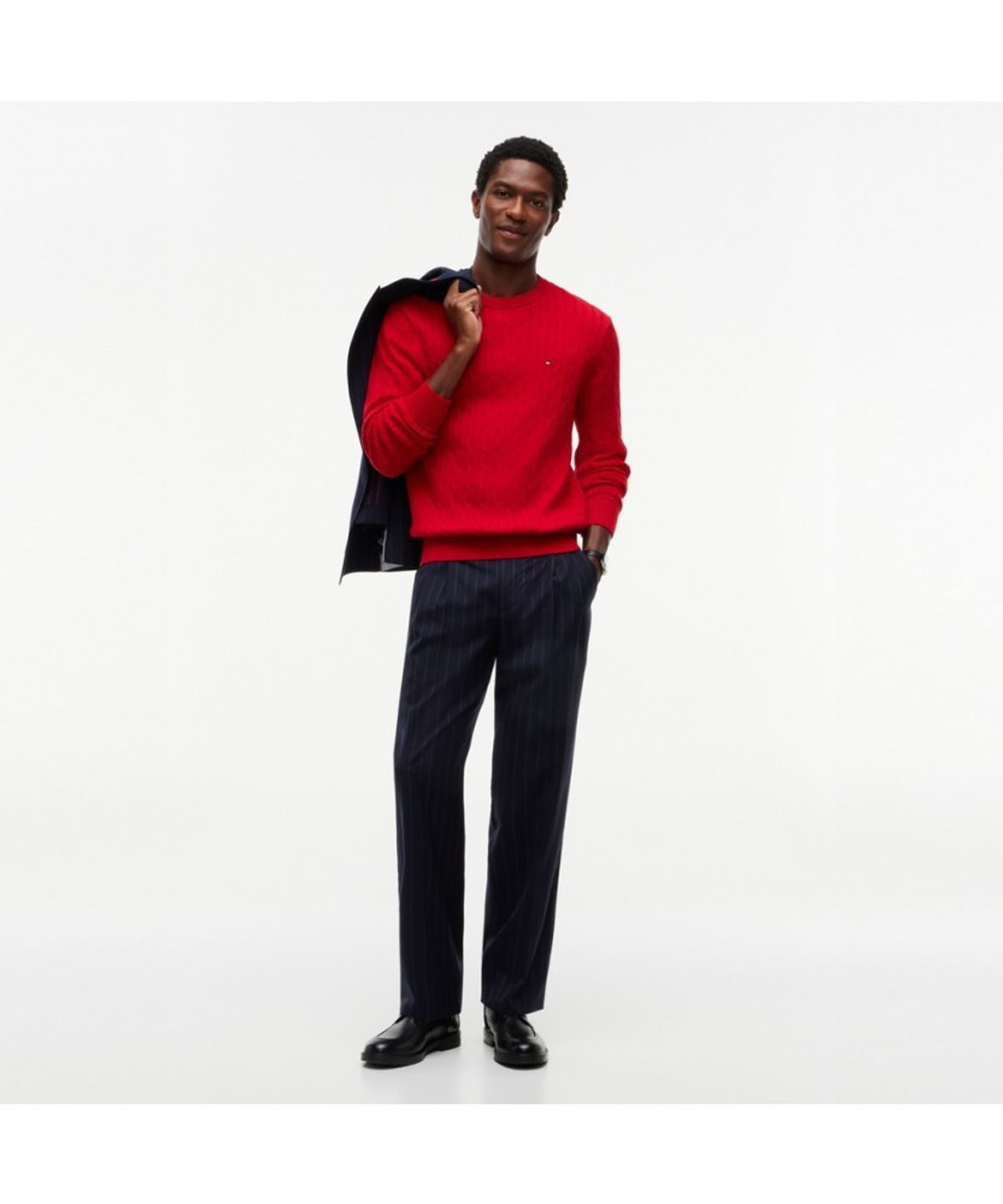 타미힐피거(TOMMY HILFIGER) 클래식 코튼 케이블 크루넥 스웨터 (T12G7KPO100MT1XLD)