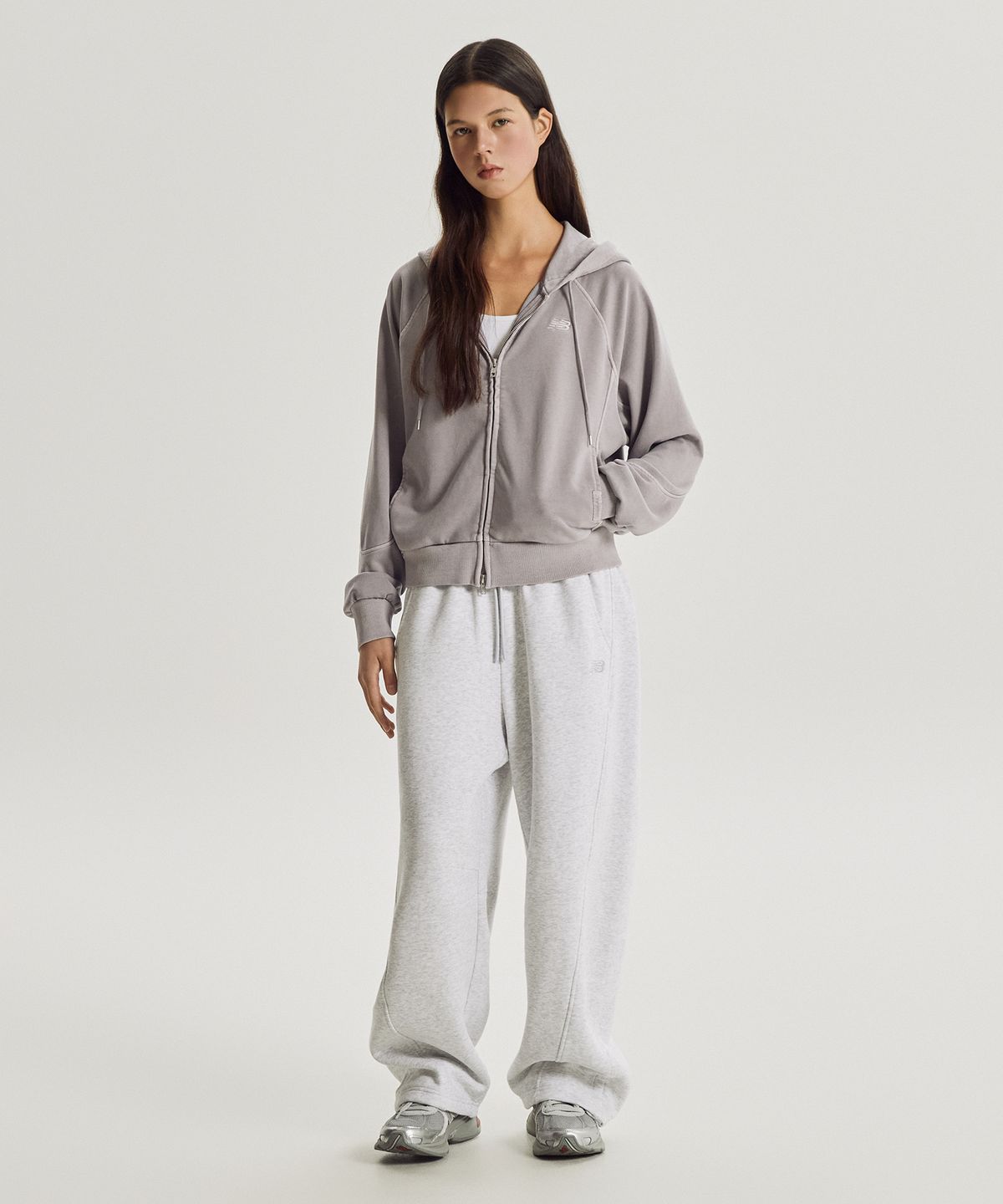 뉴발란스(NEW BALANCE) NBMDG4W942 / WOMEN 에센셜 다잉 후드집업 (D/PURPLE)