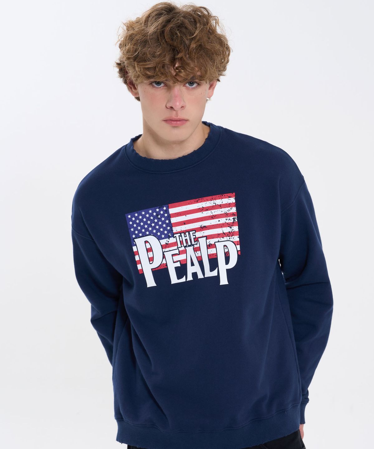 필프(PEALP) VINTAGE FLAG SWEATSHIRT 67 (NAVY)