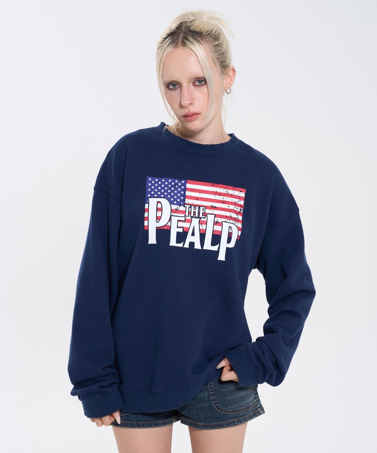 필프(PEALP) VINTAGE FLAG SWEATSHIRT 67 (NAVY)