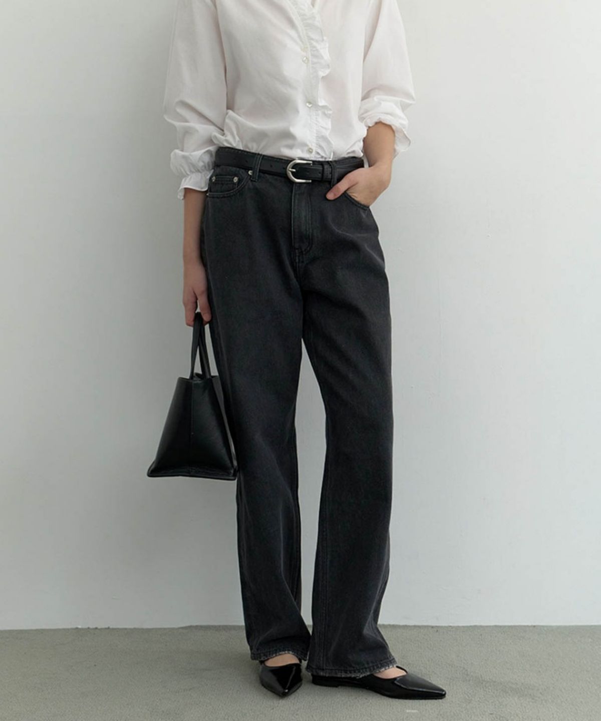 그노노이(GNOHNOEY) 데미지 워싱 데님 (Black)
