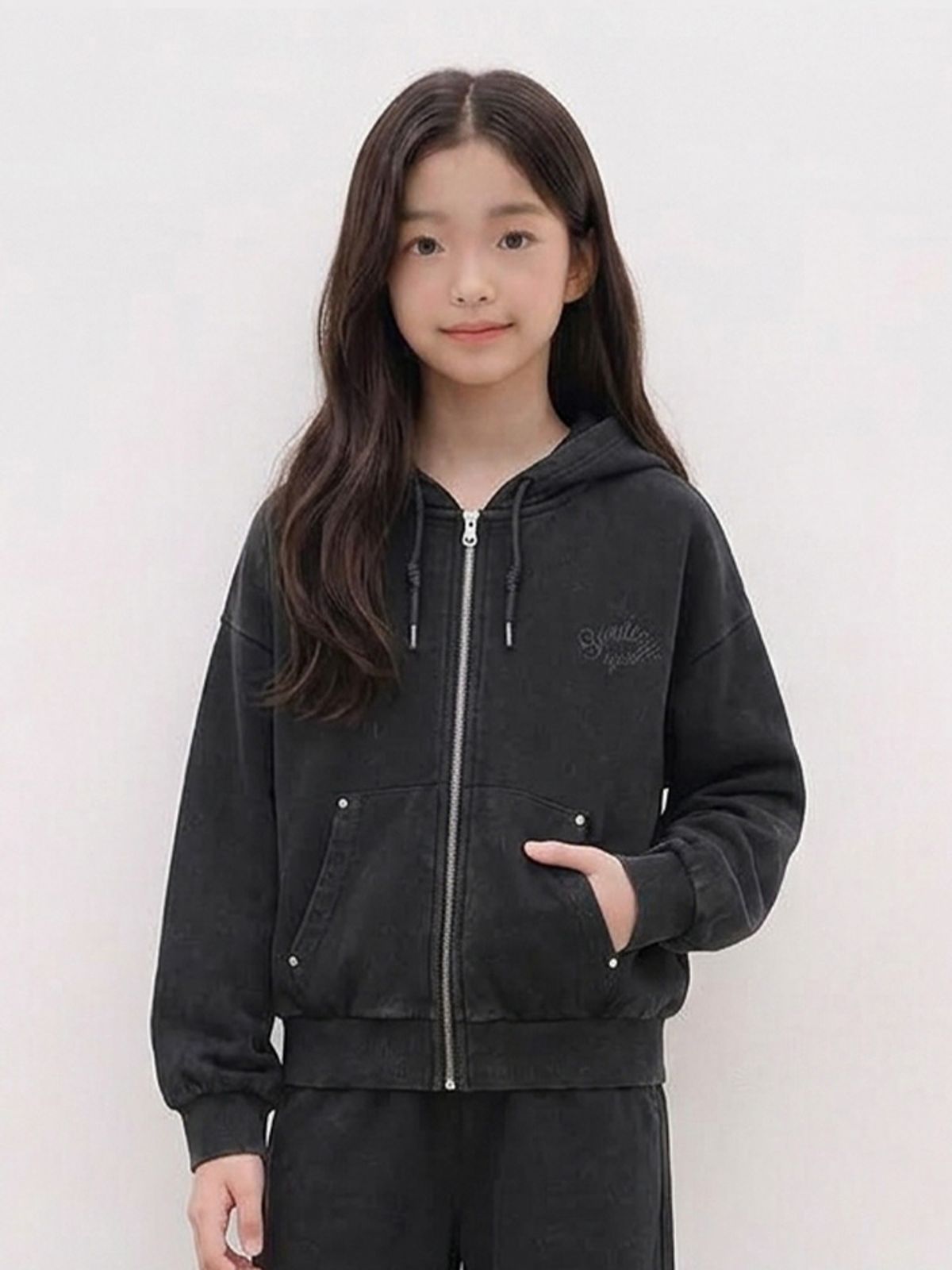 행텐 틴즈(HANGTEN TEENS) 틴즈 여아 피그먼트 후드집업_165(14580-134-601-69)